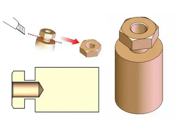 Bolt Head Hexagon Nut MS 30pcs