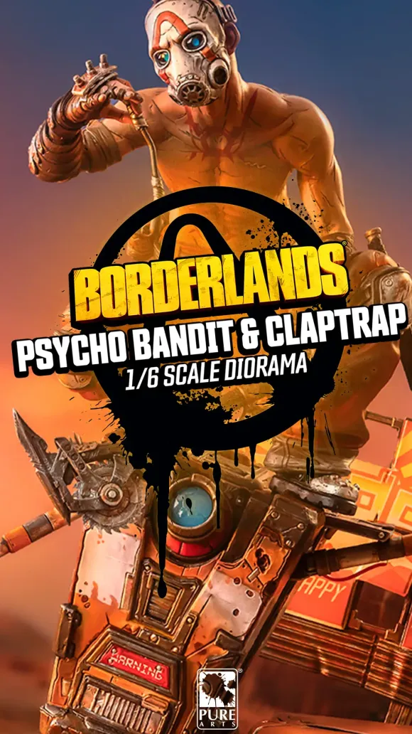1/6 Borderlands 3/ Psycho with CL4P-TP Diorama Statue