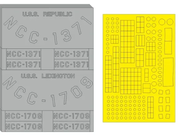 1/600 Constitution-class Starships Marking Masks - TOS "for Revell 04880"