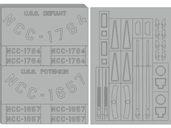 1/600 Constitution-class Starships Marking Masks - TOS "for Revell 04880"