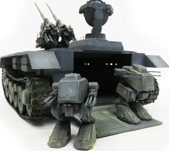 1/72 German P.300 Self-Propelled AA Gun Nachtschnecke + BLF-100 Ein Mann Kampffahrzeug Ausf.Zweifuessler mit 2.0cm Flakvierling/7.5cm Pak