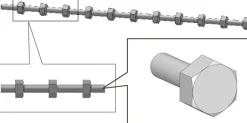 Hex Bolt Head (Nickel Silver) L (44pcs)