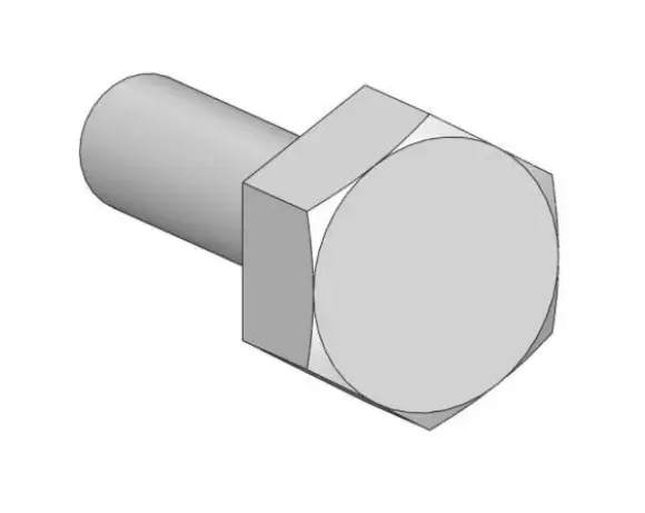 Hex Bolt Head (Nickel Silver) L (44pcs)