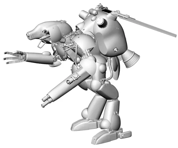 1/20 Humanoid Type Unmanned Space Interceptor Grosser Hund "Schwarzer Hund"