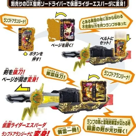 Kamen Rider Saber: DX Thunder Sword Yellow Thunder Emblem & Lamp Door Langina Wonder Ride Book
