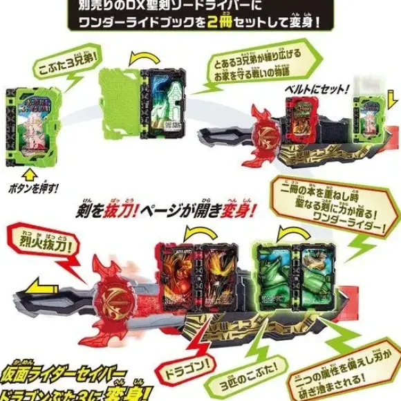 Kamen Rider Saber: Sword Belt DX Sword of Logos Buckle & Kobuta 3 Brothers Wonder Ride Book