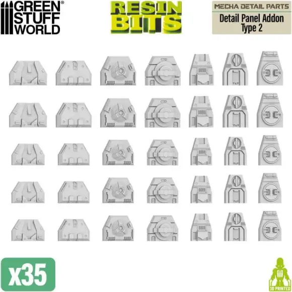 Mecha Detail Parts - Detail Panel Addon Type 2 (35pcs)
