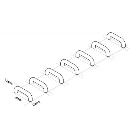 Mecha Detail Parts - 8mm Ladder Rungs (60pcs)