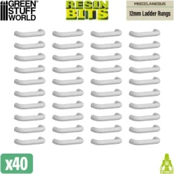 Mecha Detail Parts - 12 mm Ladder Rungs (40pcs)