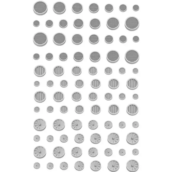 Mecha Detail Parts - Round Air Vent (84pcs)
