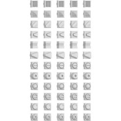 Mecha Detail Parts - Square Rivets with 3 mm Pegs (60pcs)