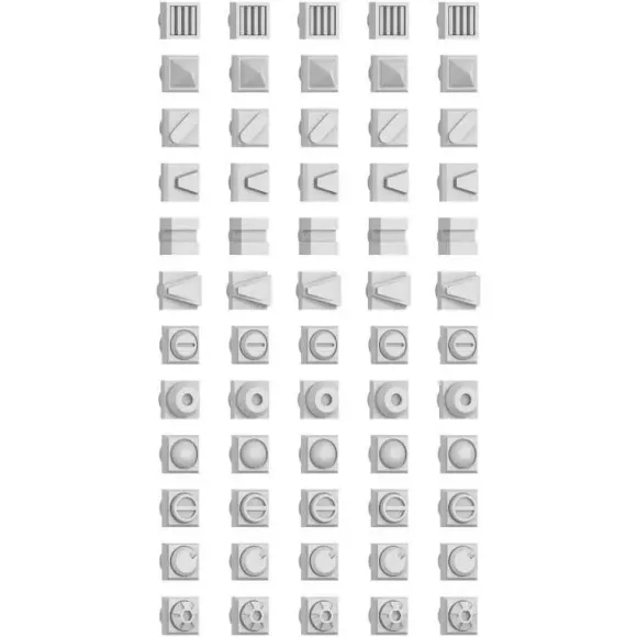 Mecha Detail Parts - Square Rivets with 3 mm Pegs (60pcs)
