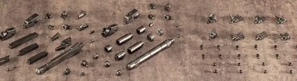 Mecha Supply Assorted 02 Propellant Tank Set Gun Metal Ver.