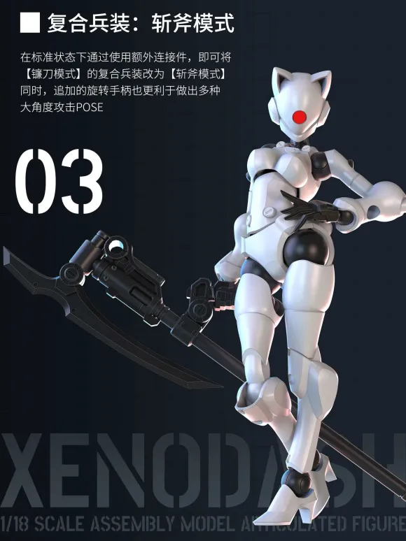 1/18 3 min project Series Xenodash Plastic Model Kit (White)