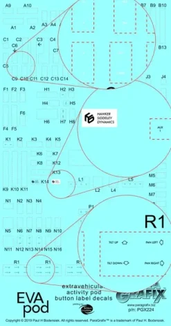 1/8 Moebius Models 2001: A Space Odyssey EVA Pod Button Label Decal