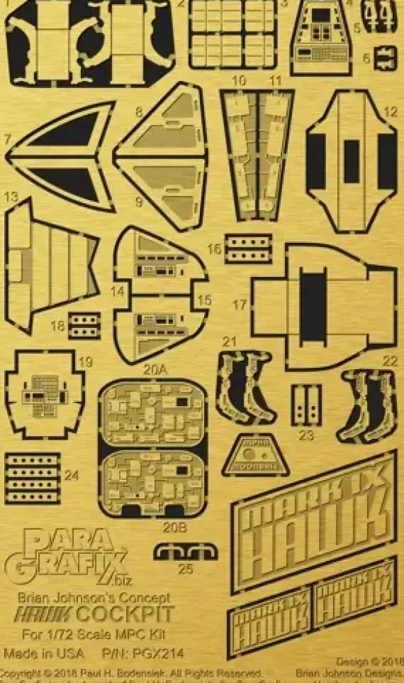 1/72 MPC Space 1999 Hawk IX Cockpit Photo-Etched Parts Set