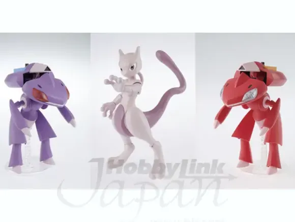 Pokemon Plamo No.31+32+33 Red Genesect & Gensect & Mewtwo
