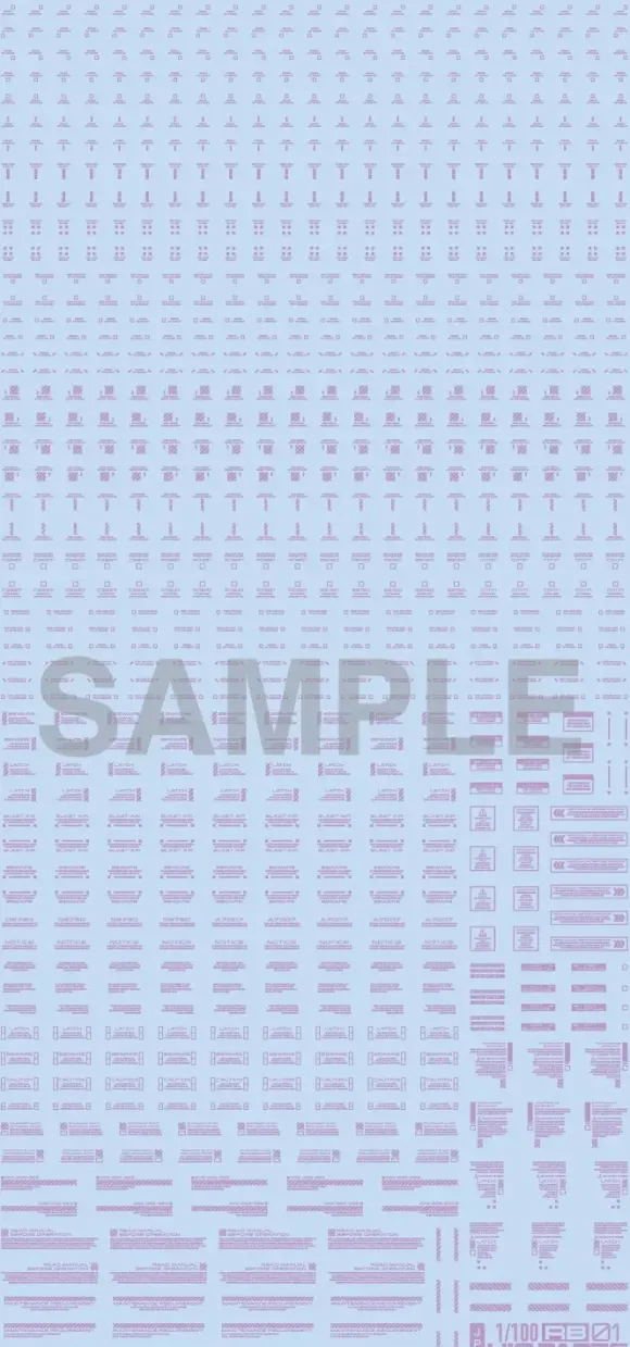 1/100 RB01Caution Decal (1pcs) Pastel Violet