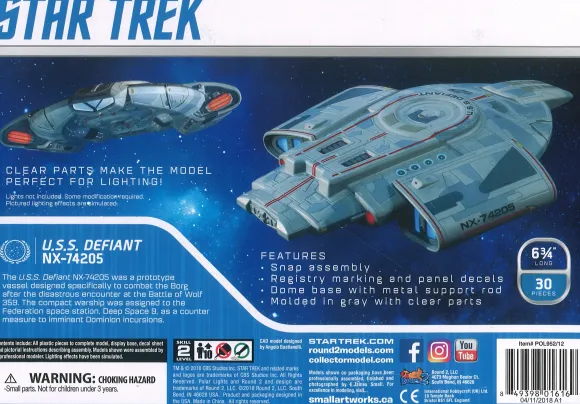 1/1000 Star Trek U.S.S. Defiant Unpainted Plastic Model Kit