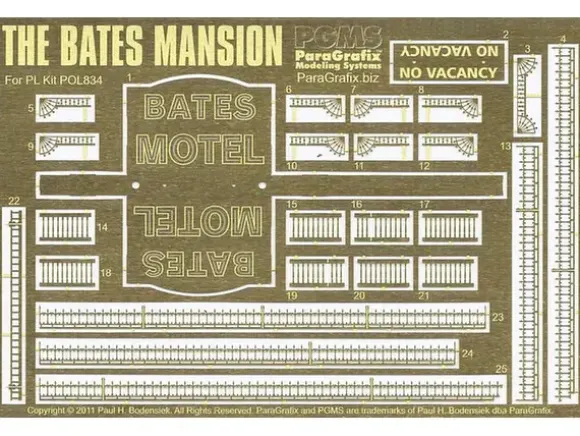 1/87 The Bates Mansion from "Psycho" Detail Up Etching Parts Set (Polar Lights)