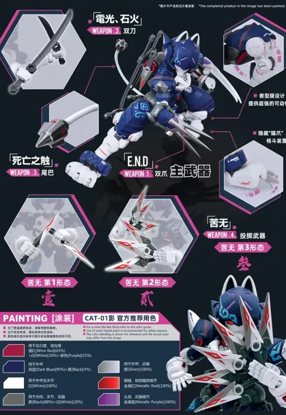1/60 XIAOT x IRON ROARS Super Maneuver Armored Walker C.A.T-01 Shadow Plastic Model Kit