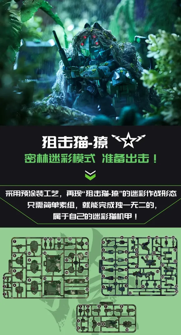 1/60 XIAOT x IRON ROARS Super-Maneuver Armored Walker C.A.T-02 Ryo Jungle Camouflage Limited Edition